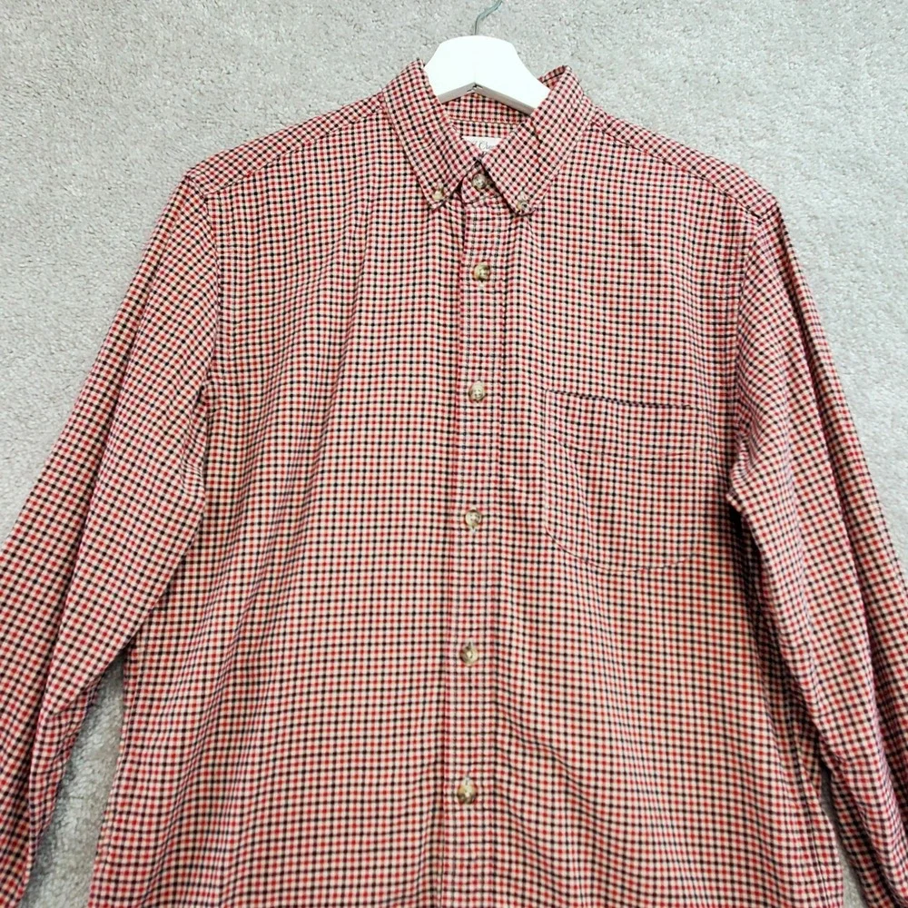 J Crew Slim Fit Button Down Shirt Mens Medium Gingham‎ Plaid Red Blue Preppy